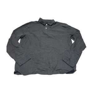 St John's Bay Legacy Polo Shirt Men's Large Gray Golf Performance Long Sleeve